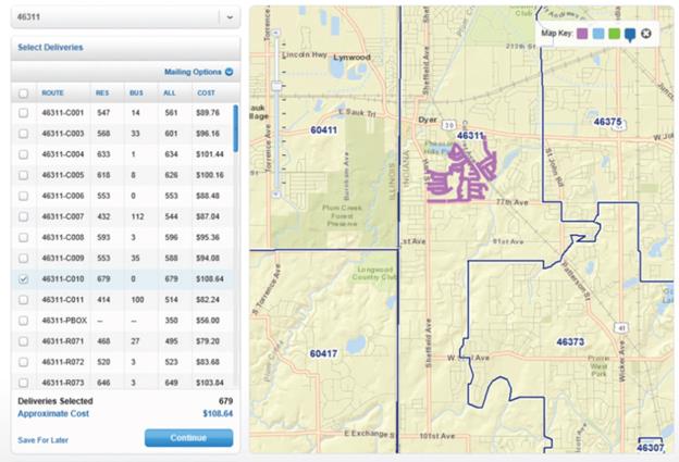 Sample Every Door Direct Mail Map