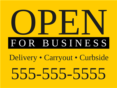 Open For Business Yard Signs