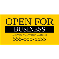 Open For Business Outdoor Banner